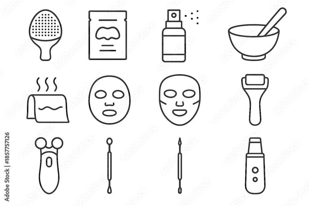 Fototapeta premium Vector nose sheet icon face extractor collagen mixing skin tool care