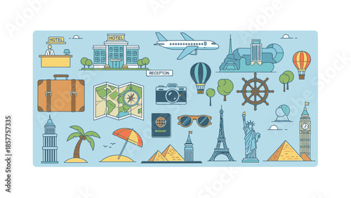 Global travel and tourism essentials illustrated: planning adventures to iconic world destinations