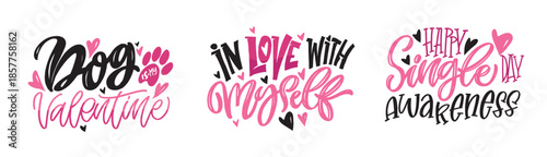 Valentine's Day core. Hand drawn doodle lettering quote about Love. Lettering for t-shirt design, mug print, bag print, clothes fashion. 100% hand drawn vector image.
