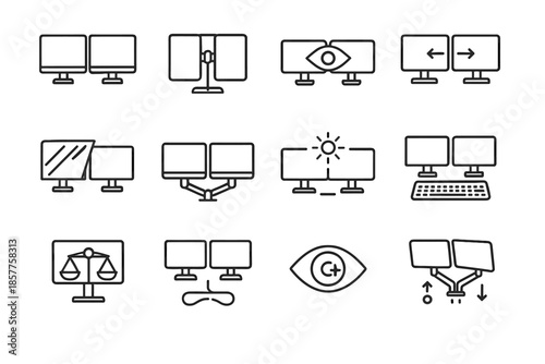Guide dials ergonomic vector icon cable unified panel collection eye keyboard input