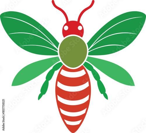 Bee insect honey pollinator wildlife vector illustration icon on white background