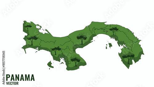 Lush green topographical map of Panama illustrating the nation's rich ecological landscapes and