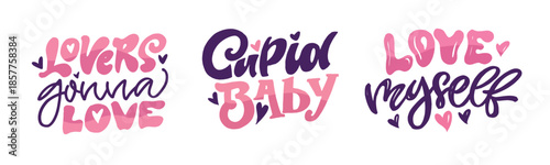 Valentine's Day core. Hand drawn doodle lettering quote about Love. Lettering for t-shirt design, mug print, bag print, clothes fashion. 100% hand drawn vector image.
