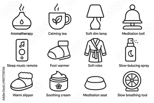 Soft icons tea jar vector aromatherapy dim grid icon lamp mug relaxation