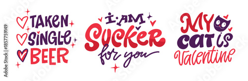 Valentine's Day core. Hand drawn doodle lettering quote about Love. Lettering for t-shirt design, mug print, bag print, clothes fashion. 100% hand drawn vector image.
