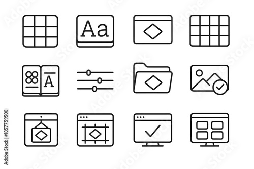 Consistency brand branding grid icon vector watermark slider content branded tools typography