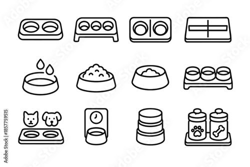 Icon icons adjustable feeding rack vector bowls mat feeder split pet triple