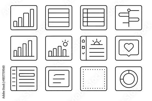 Digital planner vector note icon icons chart timer milestone goal dotted focus