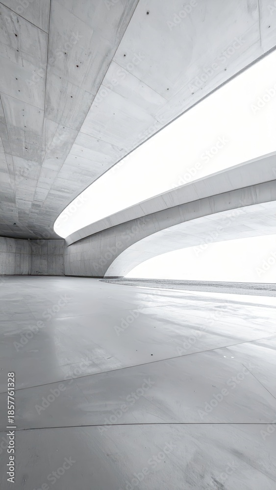 Obraz premium Modern Architectural Interior with Curved Lines and Minimal Design
