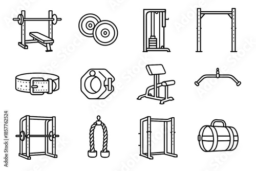 Icon icons lock squat rack lat plates vector training clip weighted cable