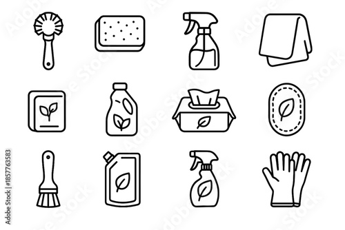 Wipes cleaner bamboo kitchen eco spray vector friendly bar cloth icon wooden