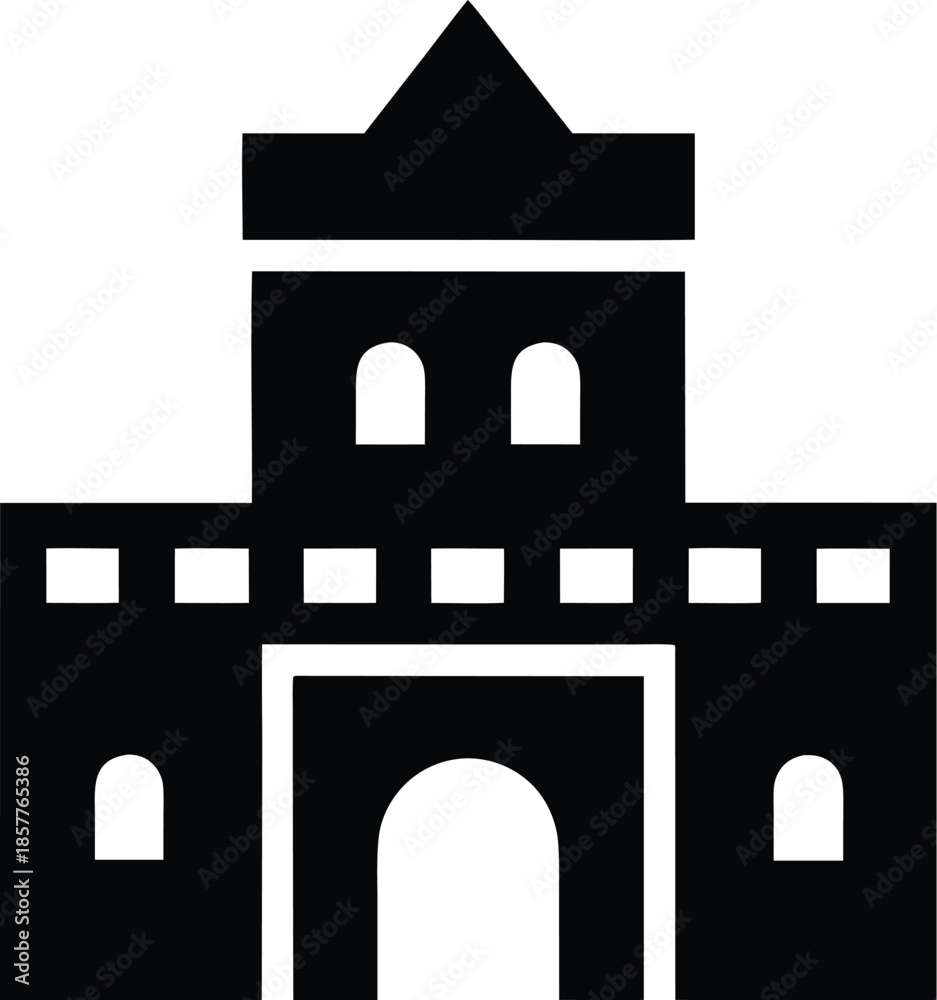Fototapeta premium historic landmark icon line art vector illustration on transparent background