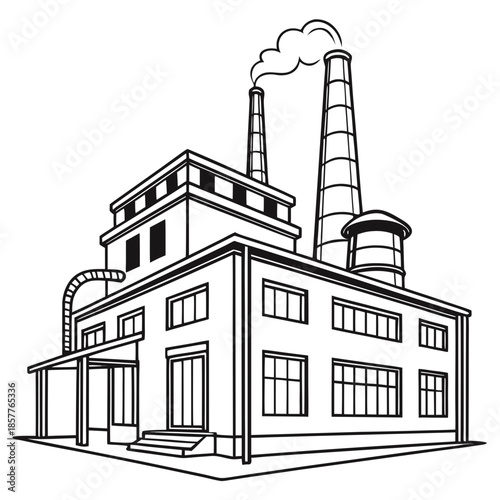 Industrial factory emitting smoke