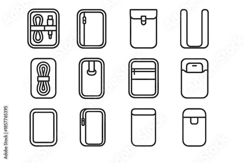 Clip slim icon sleeve vector gadget pouch tech vertical upright tower cable