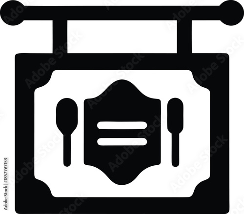 tavern sign icon line art vector illustration on transparent background