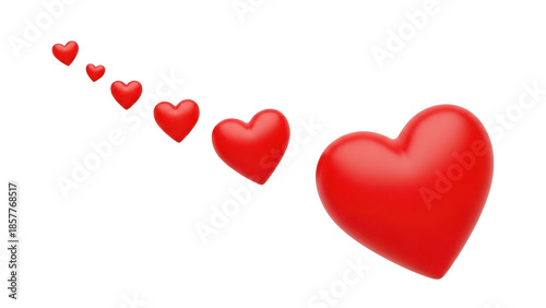 Sequence of increasing hearts