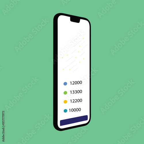 Vector illustration of a blank smartphone screen representing modern digital technology and mobile communication for business and internet call services