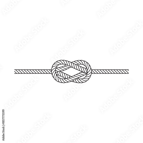 A detailed illustration of a reef knot commonly used for binding ropes together securely