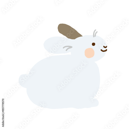 かわいい白いウサギのイラスト