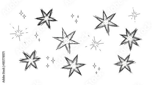 Twinkling Celestial Ornaments: Delicate strokes depict radiant celestial bodies, creating a sense of wonder and elegance. 