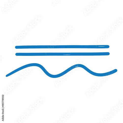 Vector illustration of a toothbrush, shaving razor, and brush featuring blue wave lines and 3D curve design elements for a professional company web banner template or business card icon