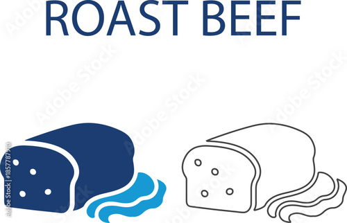 Roast beef icons vector,  Vector illustration 