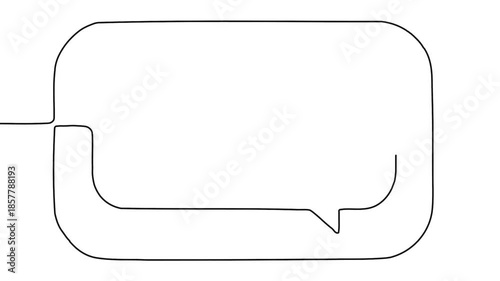 Speech bubble icon one line art animation video for modern communication