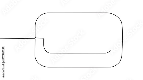 Speech bubble icon one line art animation video for modern communication