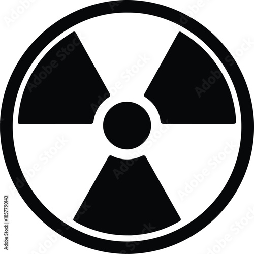 Silhouette Nuclear Radiation Hazard Warning Symbol Icon Vector Illustration
