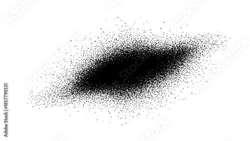 Abstract black dot cloud forming an elliptical scatter pattern