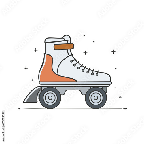 Retro Roller Skate Illustration for Active Lifestyle and Fun Recreation Concept, a Colorful Icon of Skating Nostalgia, Isolated on White