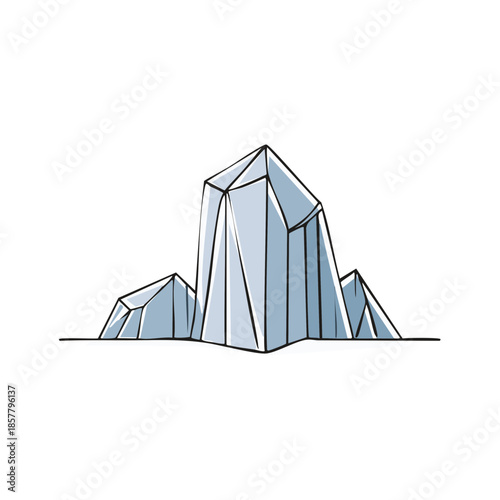 Crystal Formation Outcrop: Geological Mineral Deposits, Gemstone Formation, Simple Stone Group, Shiny Rock Clusters