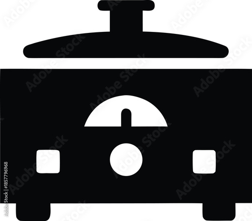 electric dosa maker india silhouette vector illustration on transparent background