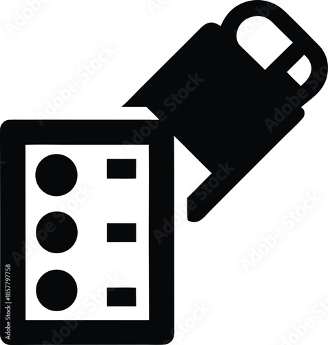 pill organizer smart silhouette vector illustration on transparent background