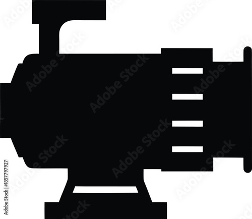 rv water pump silhouette vector illustration on transparent background