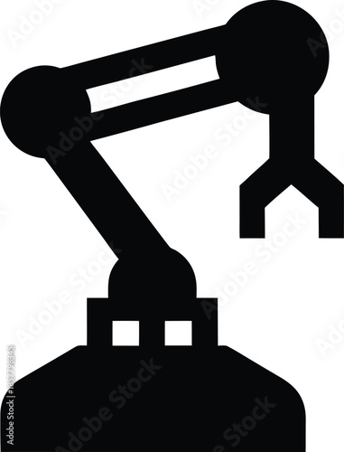 sous chef robot arm europe silhouette vector illustration on transparent background