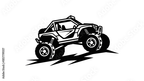 Off-road vehicle adventure with powerful monster truck design.