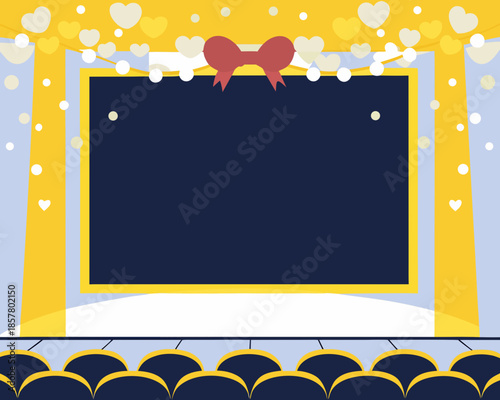 Empty theater stage with decorations
