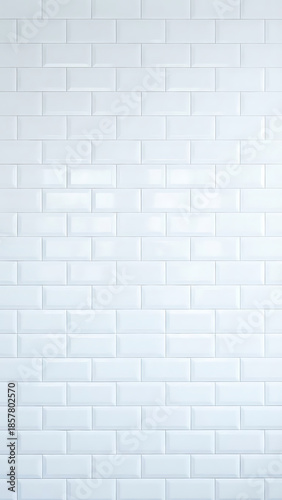 Modern minimalist white subway tile wall background texture providing a clean and bright surface for design projects