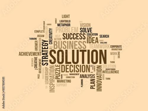 Word cloud of business and solution related terms success