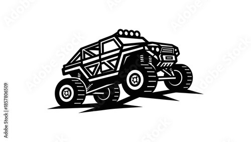 Off road monster truck extreme adventure vehicle illustration.