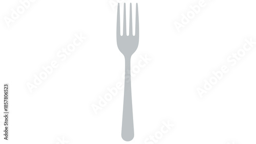 Minimalist silver fork isolated on a white background