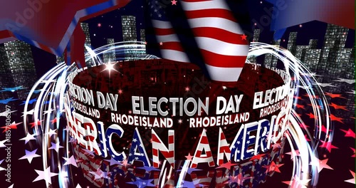 Election Day in Rhode Island – American Voting, Democracy and Patriotic Background Video