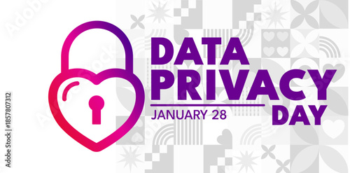 Data Privacy Day—banner, poster, vector illustration