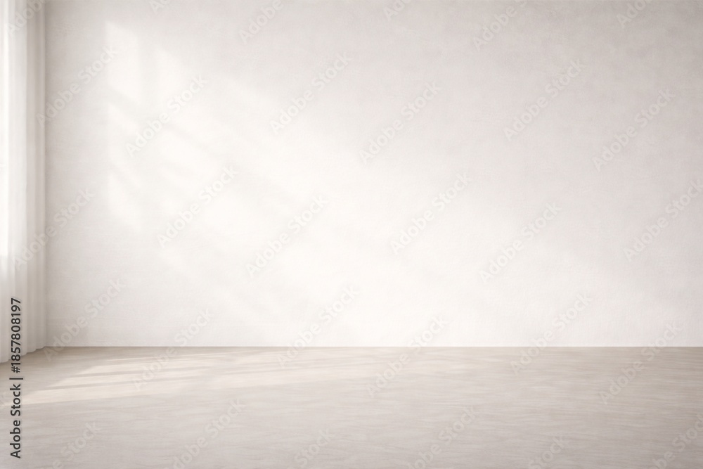 Fototapeta premium Minimal White Interior Background with Soft Window Light and Copy Space