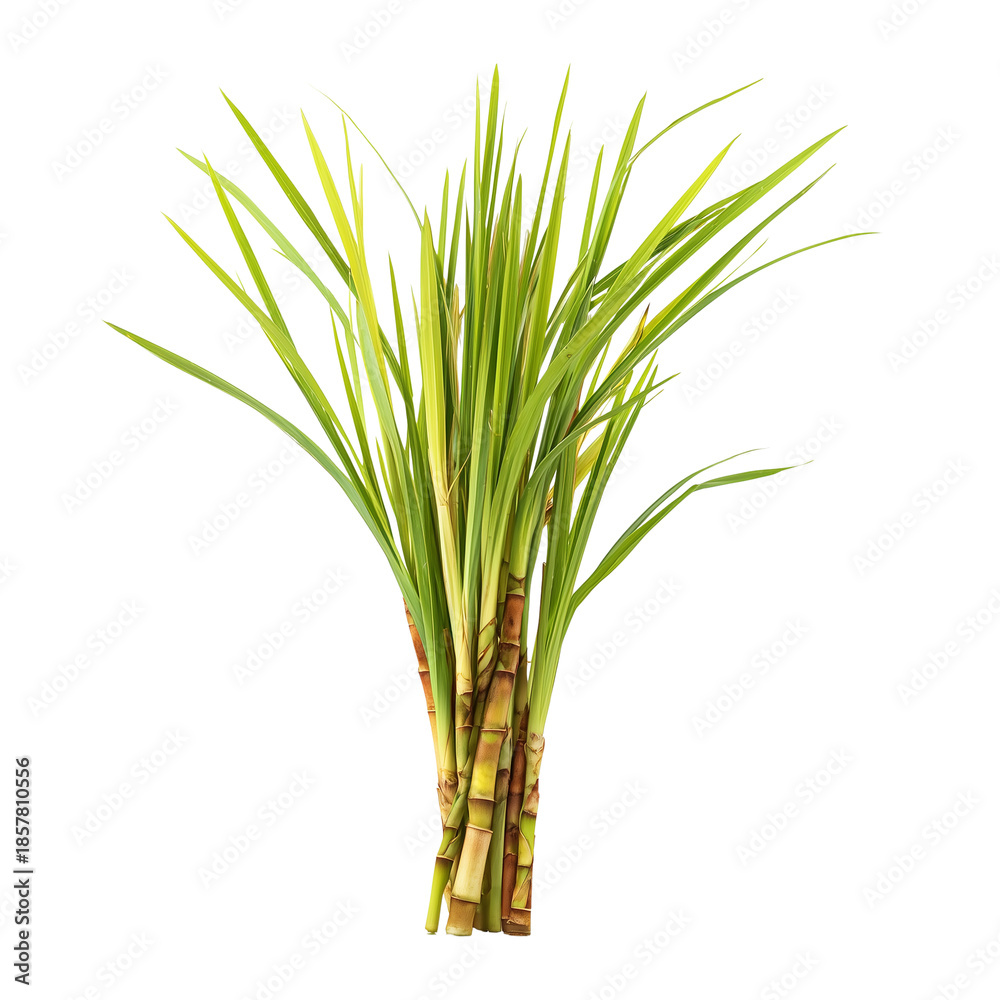 Fototapeta premium Vibrant green and aromatic fresh lemongrass bundle for culinary and medicinal uses