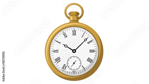 Vintage gold pocket watch with Roman numerals and elegant design