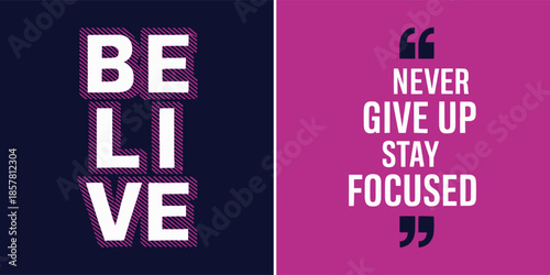 Motivational typographic design featuring bold positive affirmations in contrasting colors for inspiration and goal setting