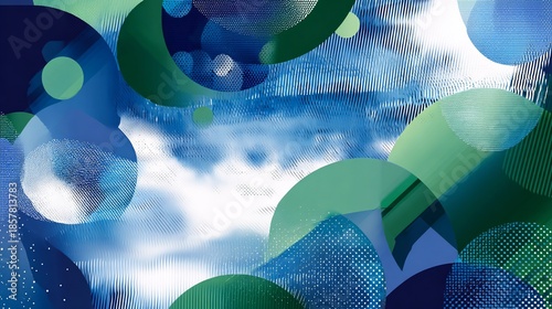 Abstract Composition of Shapes and Colors in Artistic Backdrop