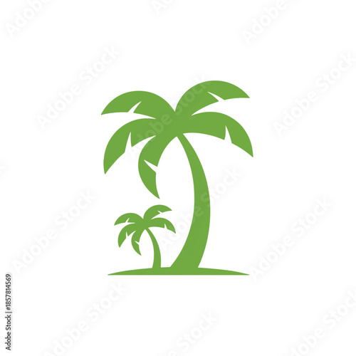 Tropical Oasis Silhouette:  A vibrant depiction of a tropical oasis silhouette, where the slender palm tree stands tall, its fronds gracefully swaying, symbolizing the tranquility of an exotic escape.